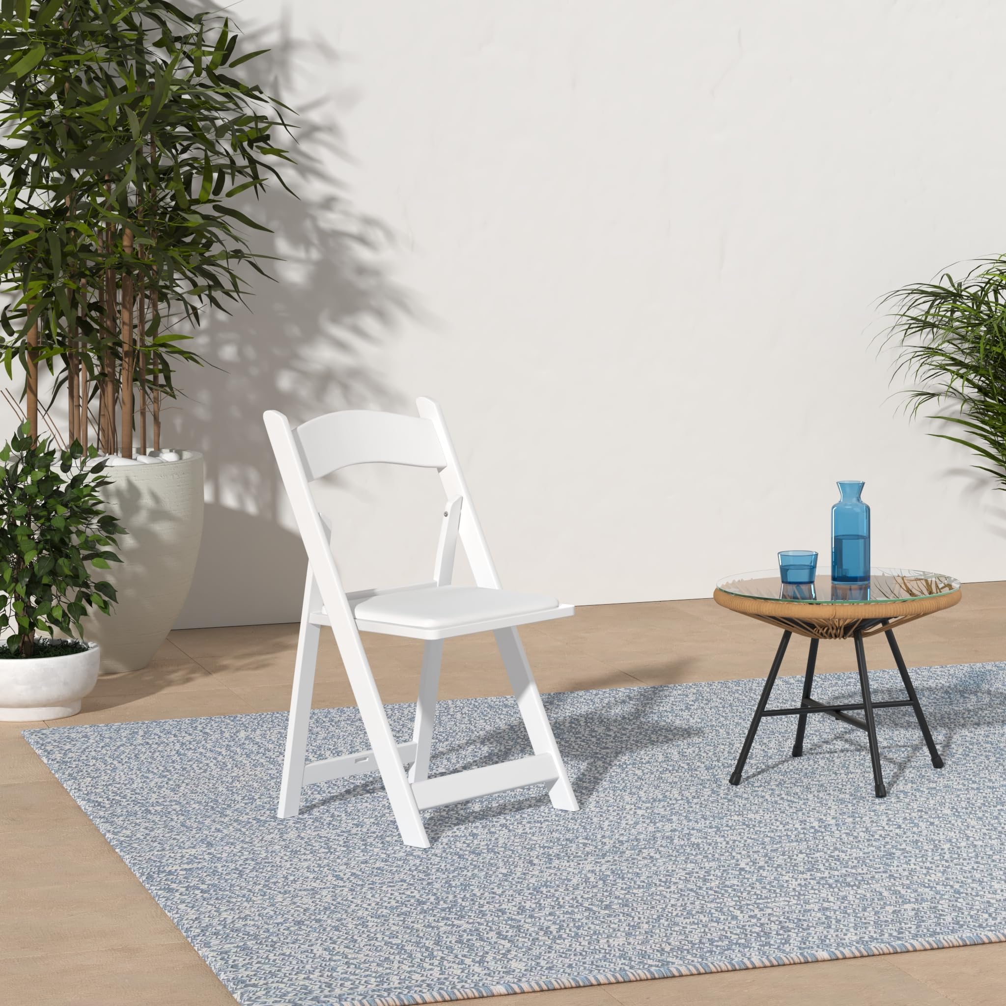 100 White Resin Folding Chairs, Stackable Event & Party Chairs, 800 LB Weight Capacity, Indoor Outdoor