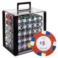 Playzaic 1000-piece Acrylic Poker Knights Poker Chip Case - 13.5-gram Heavy Clay Composite Set - Casino Chips for Texas Holdem, Blackjack - Betting Game Accessories