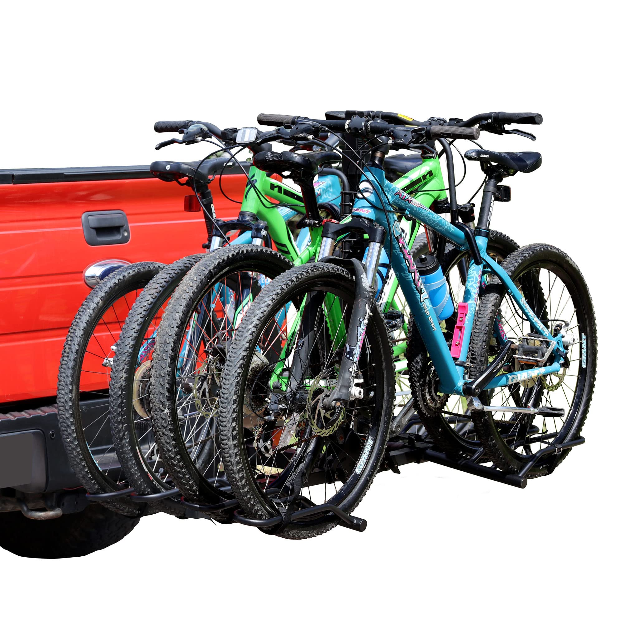 Young 4-Bike Rack Hitch Mount Platform Style Carrier for Cars Trucks SUVs Minivans with 2" Hitch Receiver, 4 Bikes X 40 lbs (160 lbs Total) Load Capacity for 2" Receiver