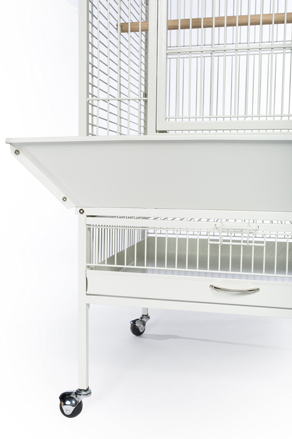 Prevue Pet Products Large Dome Top Bird Cage - Medium Steel Cage with Casters, Dual Locks, Seed Guards, and Perches, Ideal for Cockatiels, Conures, and Similarly Sized Birds - Chalk White