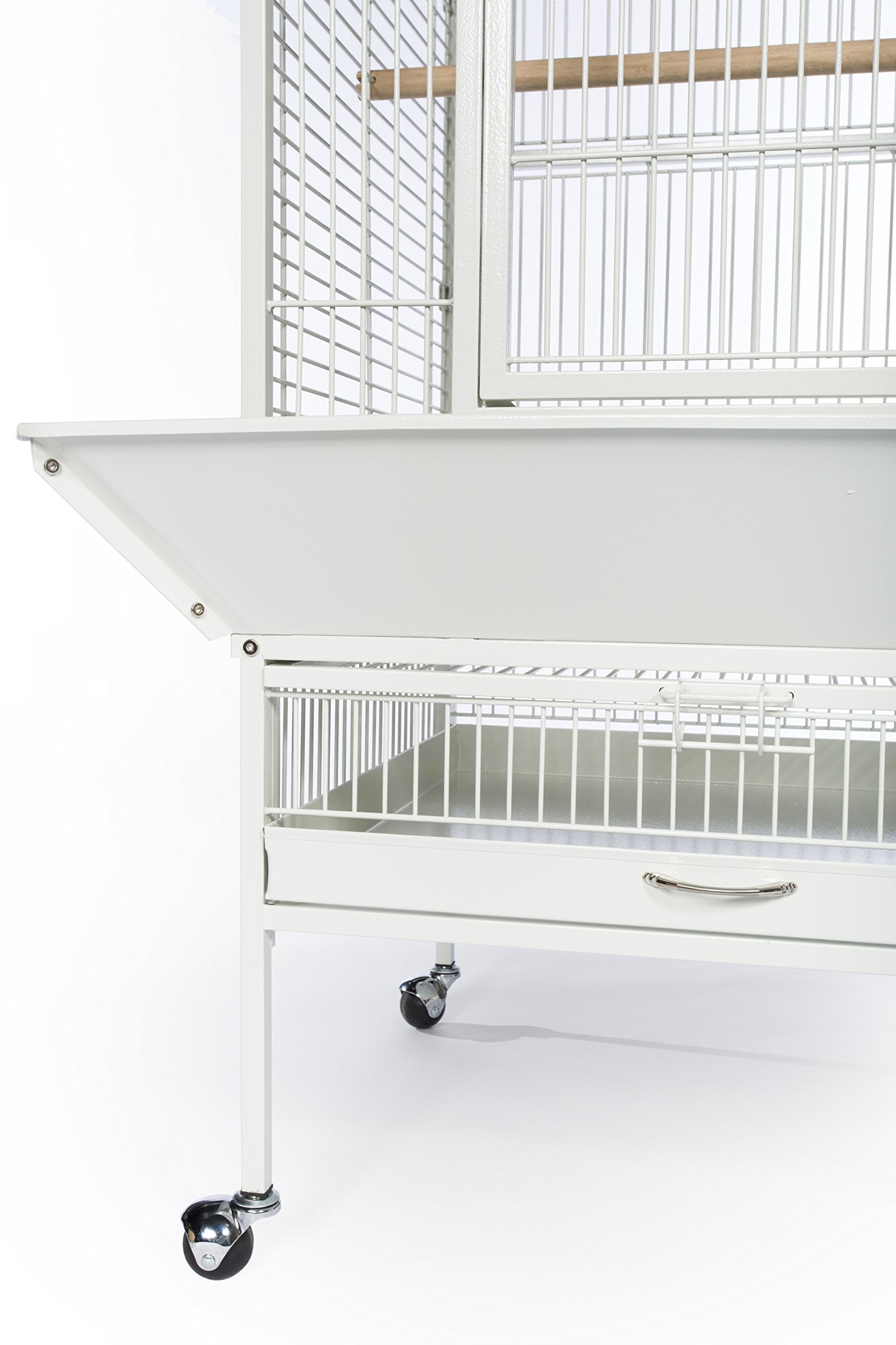 Prevue Pet Products Large Dome Top Bird Cage - Medium Steel Cage with Casters, Dual Locks, Seed Guards, and Perches, Ideal for Cockatiels, Conures, and Similarly Sized Birds - Chalk White