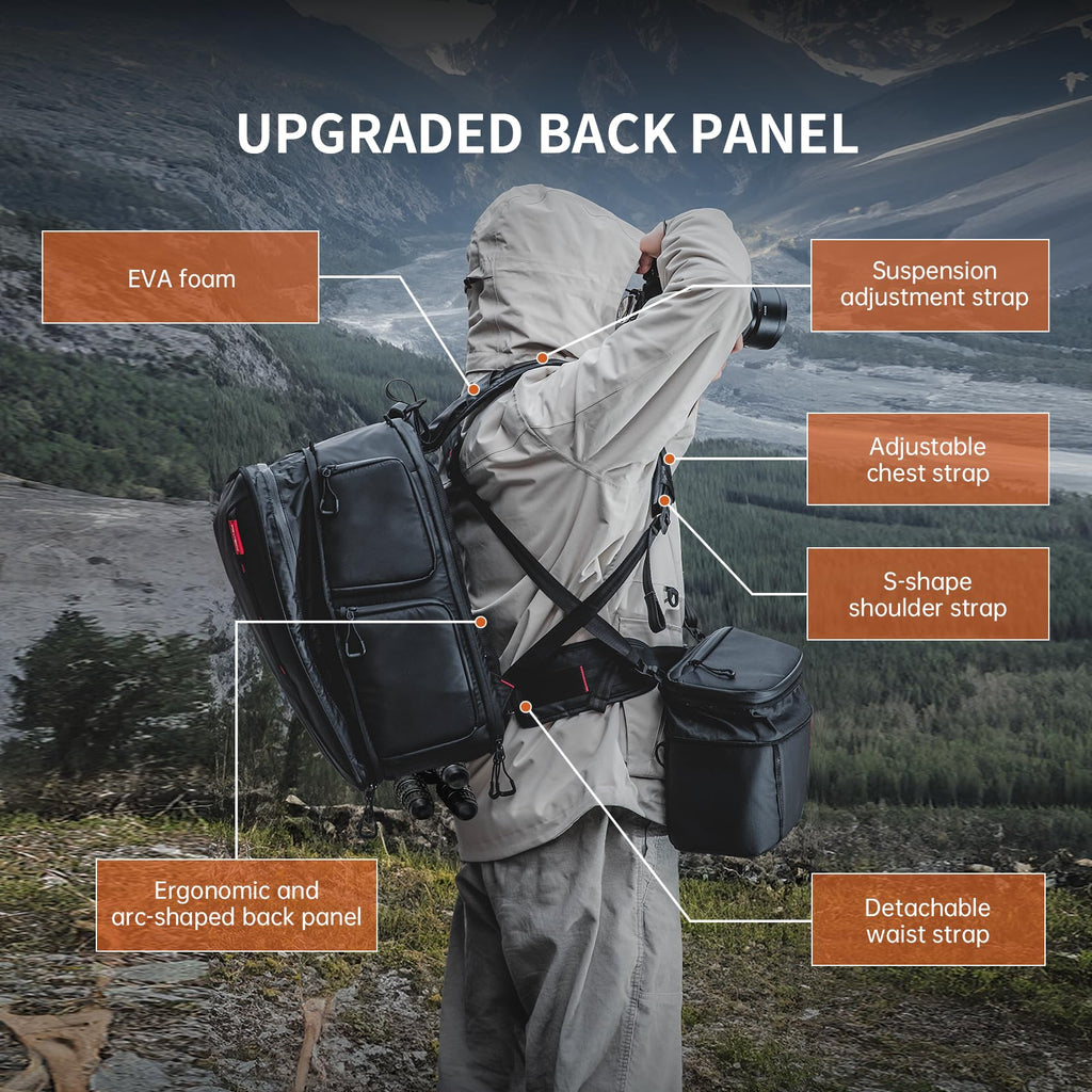 PGYTECH OneMo 2 25L-33L Camera Backpack with Shoulder Bag for 16“ Laptop for Photographers, Waterproof DSLR Backpack for Canon/Nikon/Sony, Drone Back for DJI Mini 3 Pro/Mavic 3/ FPV(Olivine Camo)