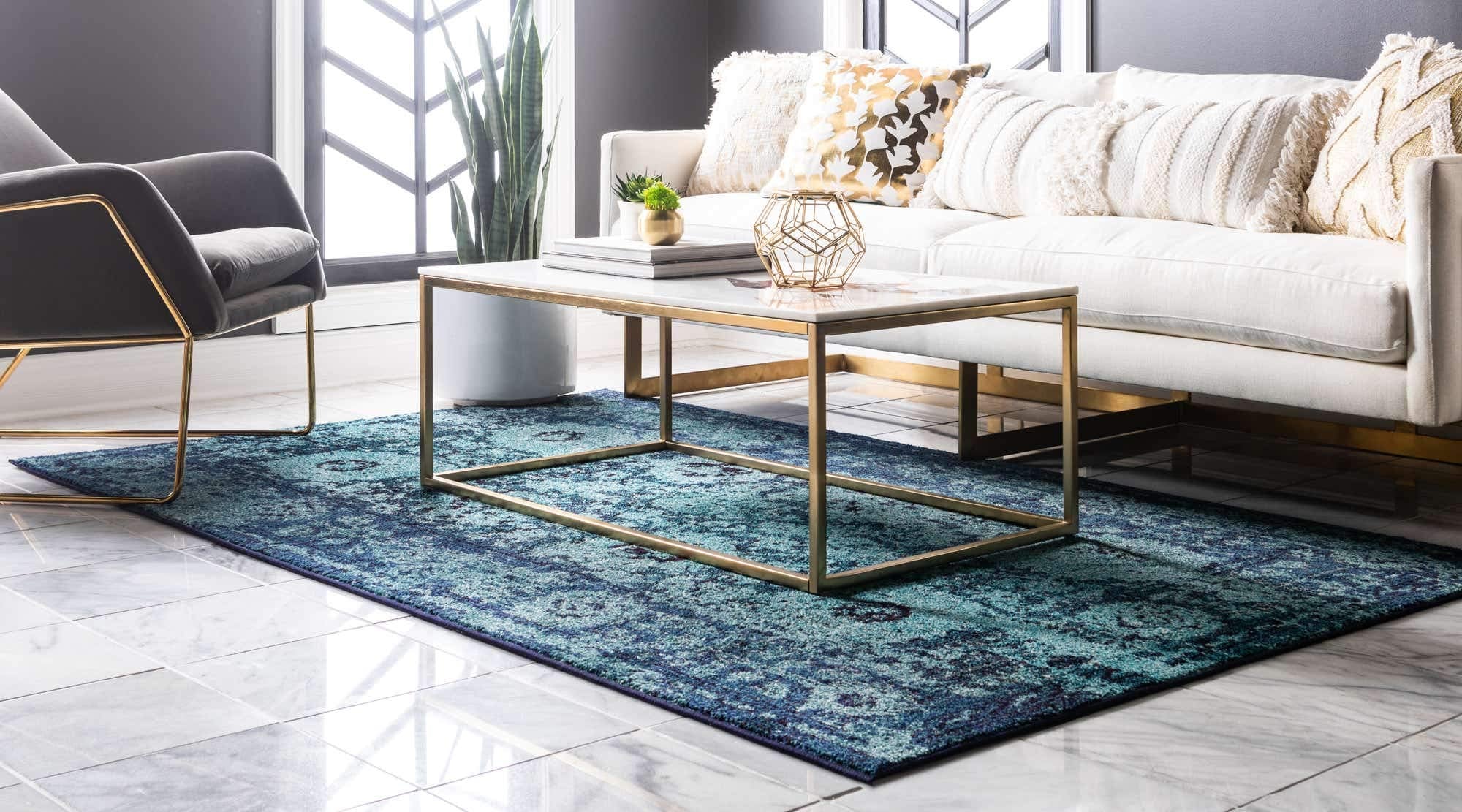 Unique Loom Medici Collection Vintage Botanical Traditional Blue Area Rug (10' 0 x 13' 0)