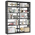 5 Tiers Bookshelf, 68" Metal Storage Book Rack, Black Modern Display Bookshelves with Adjustable Shelves, Steel Rack, Bookcase Storage Organizer for Library, Office, Kitchen, Study Room, Home Office