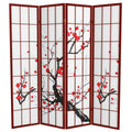Red Lantern 6 ft. Tall Flower Blossom Divider - Rosewood - 4 Panels