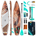 TIDETREK 11'6" Inflatable Stand Up Paddle Boards, Premium SUP Accessories, Non-Slip Comfort Deck for Youth & Adults (Amber Drift)