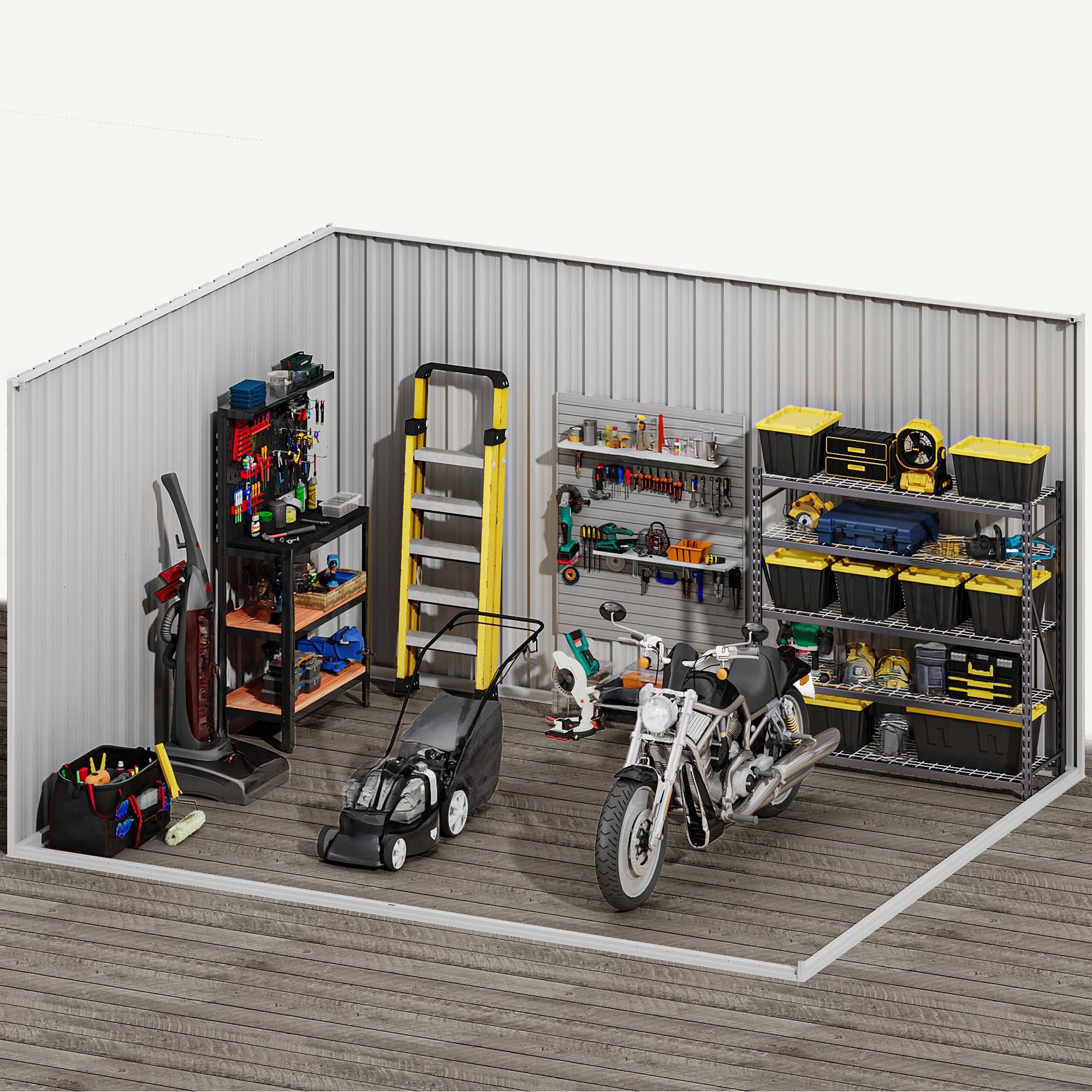 DWVO 10'x8' Large Metal Outdoor Storage Shed, Heavy Duty Tool Storage Sheds for Backyard Patio Lawn - Ideal for Bicycles, Garden Tools, and Lawn Equipment, Easy-to-Assemble, Dark Gray