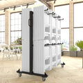 UPGORILO Double-Row Chair Rack with 72 Commercial Grade White Resin Folding Chairs