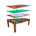 RACK Luxor 7.5-Foot 4-in-1 Multi-Game Swivel Billiard/Pool Table (Green Felt Without Bench) – Pool Table, Table Tennis, Air Hockey & Dining Table – Portable Multi Game Table for Adults & Kids
