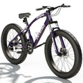 Incbruce 26 Inch Fat Tire Mountain Bike, High Carbon Steel Frame, 21 Speed MTB with Dual Disc Brakes for Men/Women/Adults (Purple)