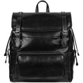 Time Resistance Leather Backpack - Full Grain Real Leather Travel Bag and Carry-On Rucksack (Black)