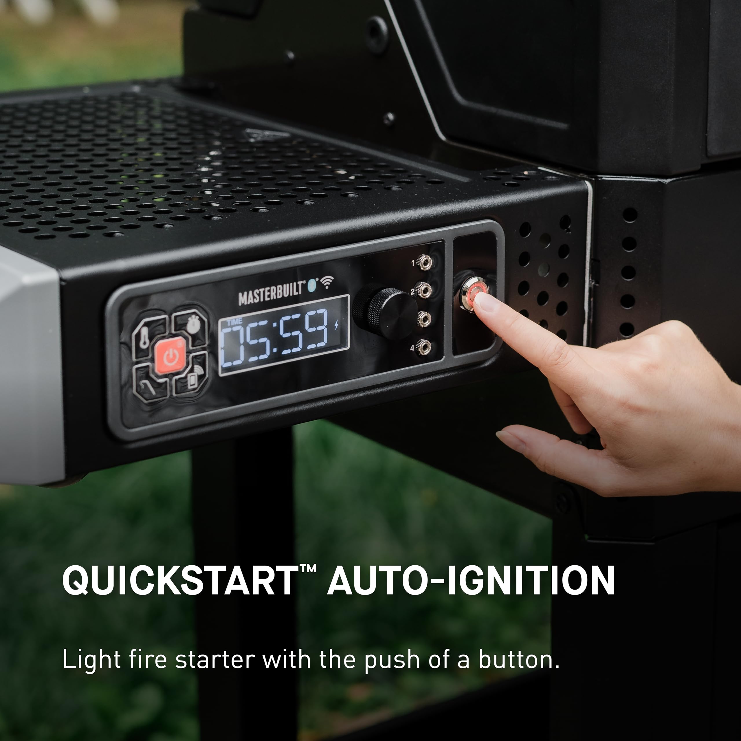 Masterbuilt AutoIgnite 545 Digital Charcoal Grill and Smoker Combo for Easy Grilling, Digital Control, App, Sear Plate, Mini Hopper and 545 BBQ Cooking Square In. in Black