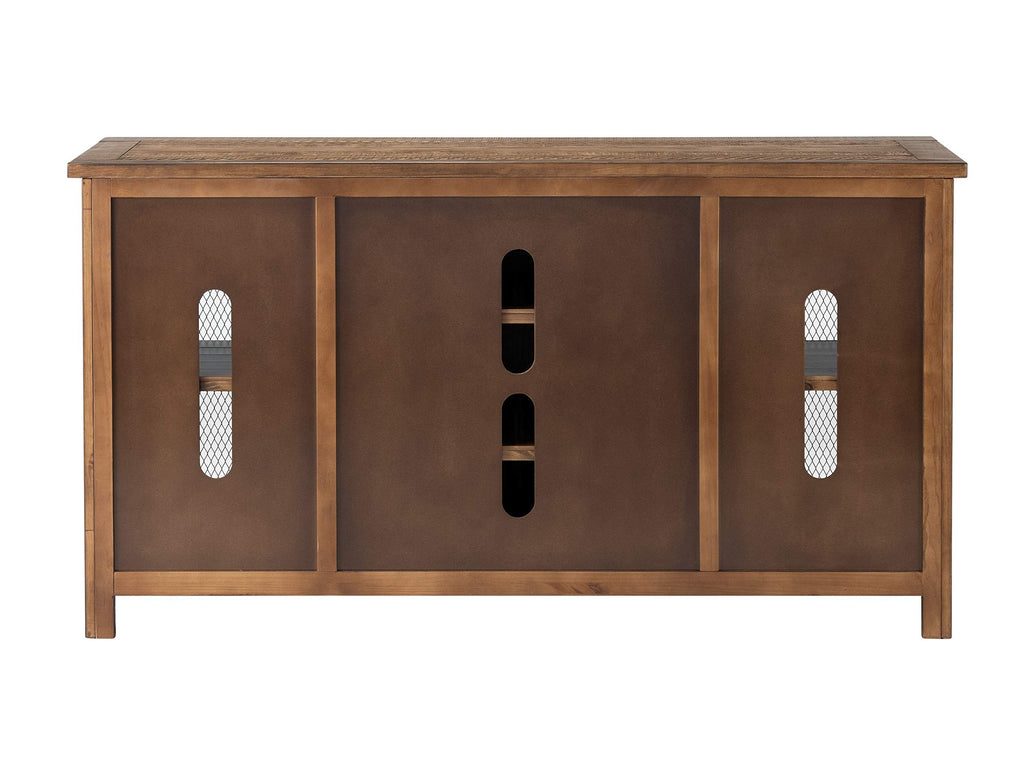 Martin Svensson Home 65" Solid Pine Wood Entertainment Center with Storage. Rustic TV Stand for TVs up to 70." Sliding Doors, Adjustable Shelves & Cable Management – Natural Finish