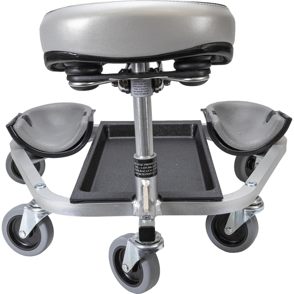 Racatac Kneeling Sitting Creeper with 3 Inch Casters, Rolling Knee Pads with Seat, Adjustable Seat, Knee Pads with Wheels, Made in USA, Floor Creeper, 01RAC3
