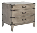 SAFAVIEH Couture Home Collection Nisha Light Grey 3-Drawer Wood Nightstand Table (Fully Assembled)