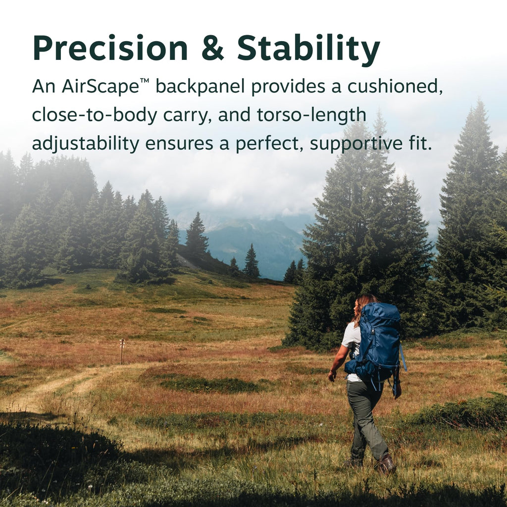 Osprey Kyte LT 65L Women's Backpacking Backpack - Lightweight Hiking & Camping Bag with Waterproof Raincover, Cascade Blue