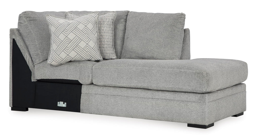 Signature Design by Ashley Casselbury Casual Right-Arm Facing 2-Piece Sectional with Chaise, Loose Seat Cushions and 4 Throw Pillows, Light Gray