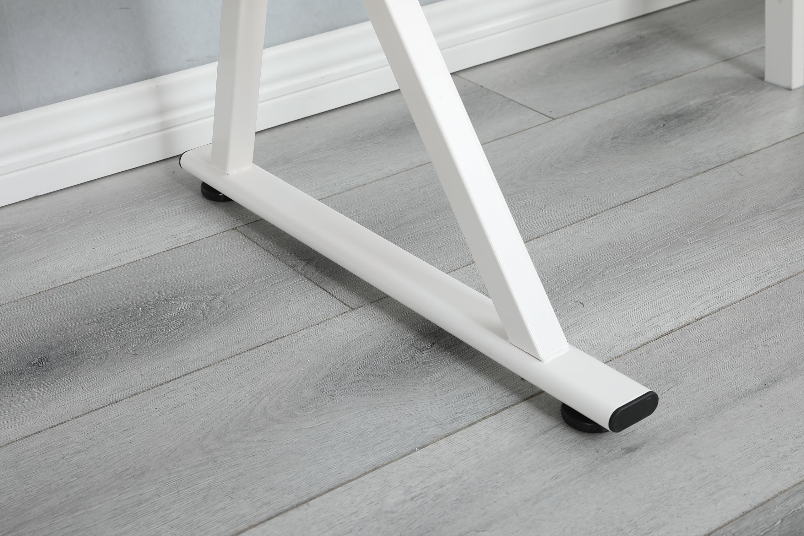 GOWE White Adjustable Tempered Glass Drafting Printing Table with Chair