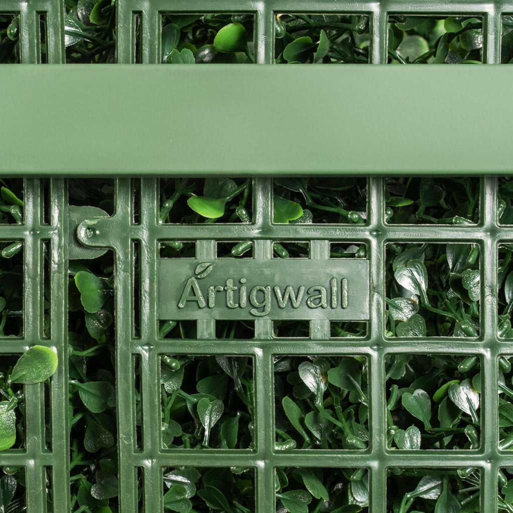 Artigwall Artificial Hedge Wall, Boxwood Grass Panels with Planter, Fake Greenery Divider Fence for Outdoor Patio,50Lx48Hx14D
