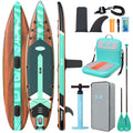 ZLX 11'6" Extra Wide Inflatable Paddle Board with Seat, Touring Stand Up Paddleboard, Fast Long-Distance SUP, Stable Center Fin, Portable Backpack & Accessories for Adults, 500lb/3 People/Family