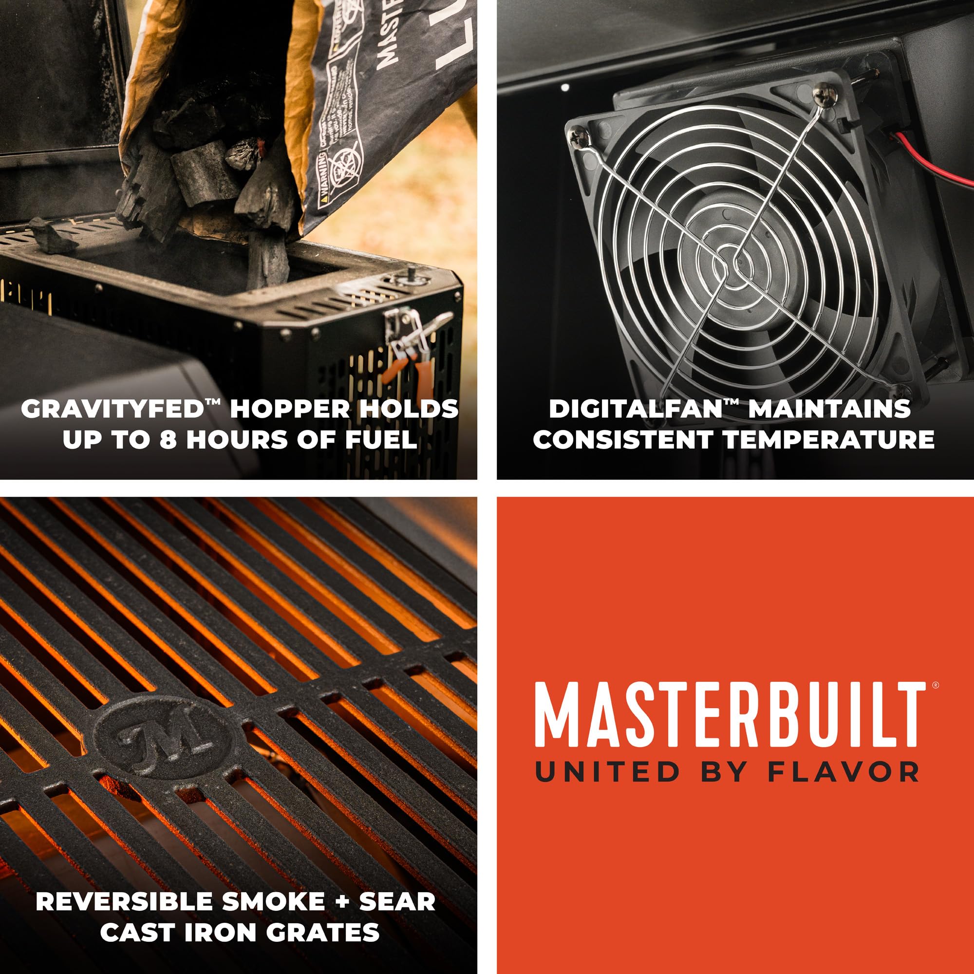 Masterbuilt® Gravity Series® 1050 Smoker Grill - Digital Charcoal Combo Grill with Free App, 1,050 Cooking Square Inches in Black, Model MB20041220