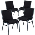 Flash Furniture 4 Pack HERCULES Series Heavy Duty Black Dot Fabric Stack Chair