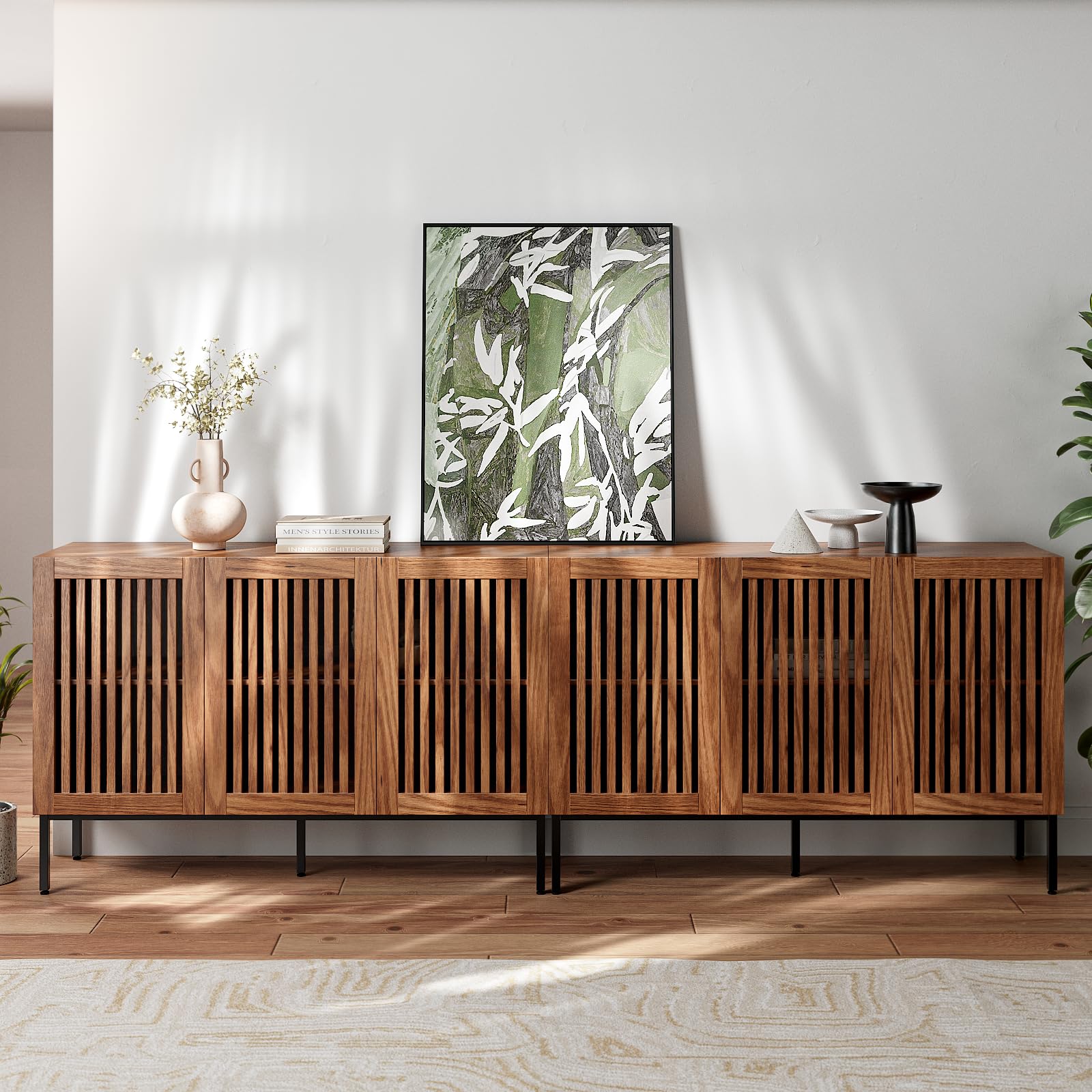 BVIUNTWO Set of 2,3 Door Accent Storage Cabinet with Doors and Adjustable Shelf,Freestanding Buffet Cabinet,Modern Sideboard Buffet Cabinet for Living Room,Dining Room,Kitchen,Hallway