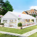COBIZI 20x30 FT Party Tent Heavy Duty, Large Outdoor Event Tents for Parties with 8 Sidewalls & Built-in Sandbags,Waterproof Wedding Canopy Gazebo Commercial Tent for Carport,Camping,Patio,White