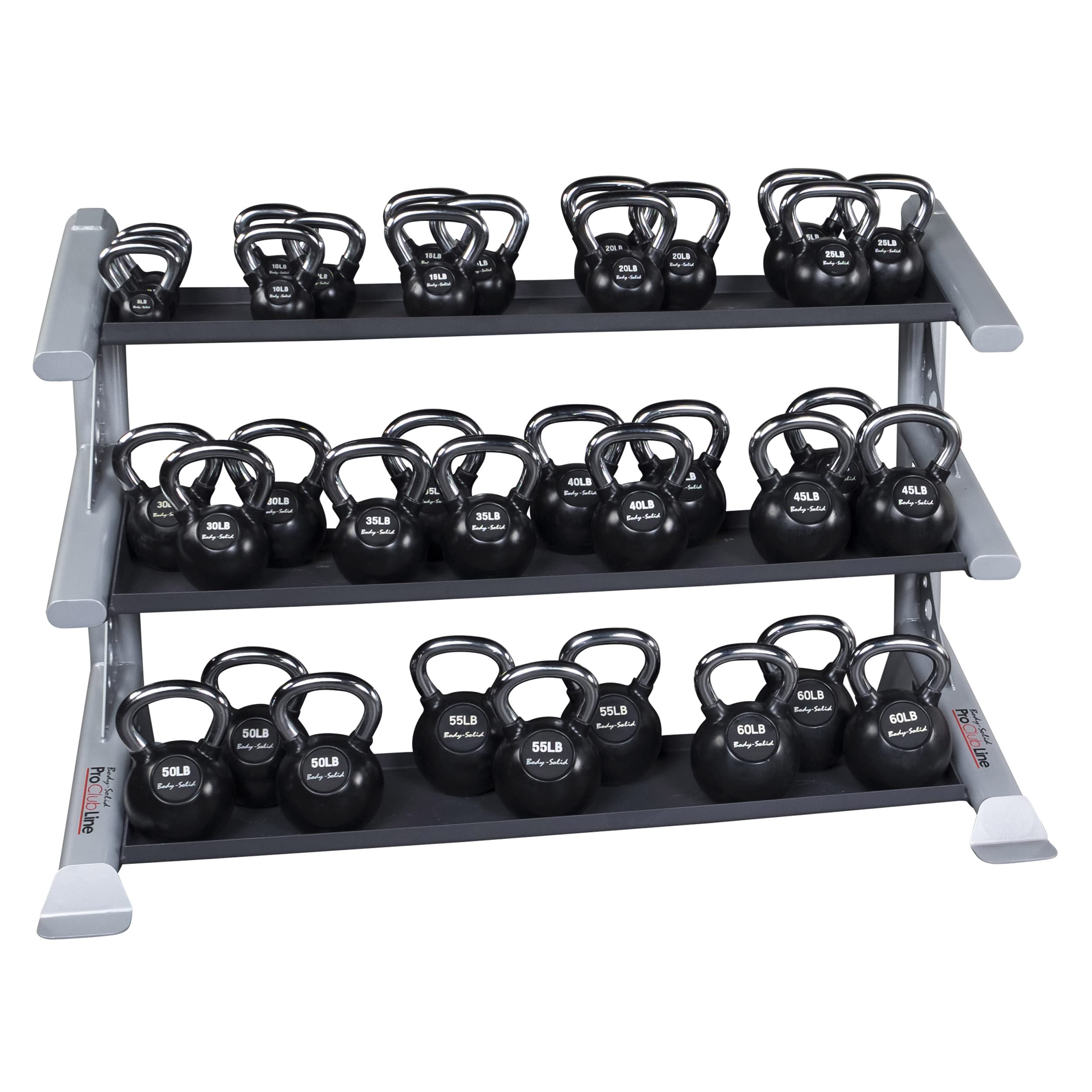 Body-Solid (SDKR1000KB) Pro ClubLine Storage Rack for Dumbbells, Kettlebells and Medicine Balls, Commercial and Home Gym Weight Rack