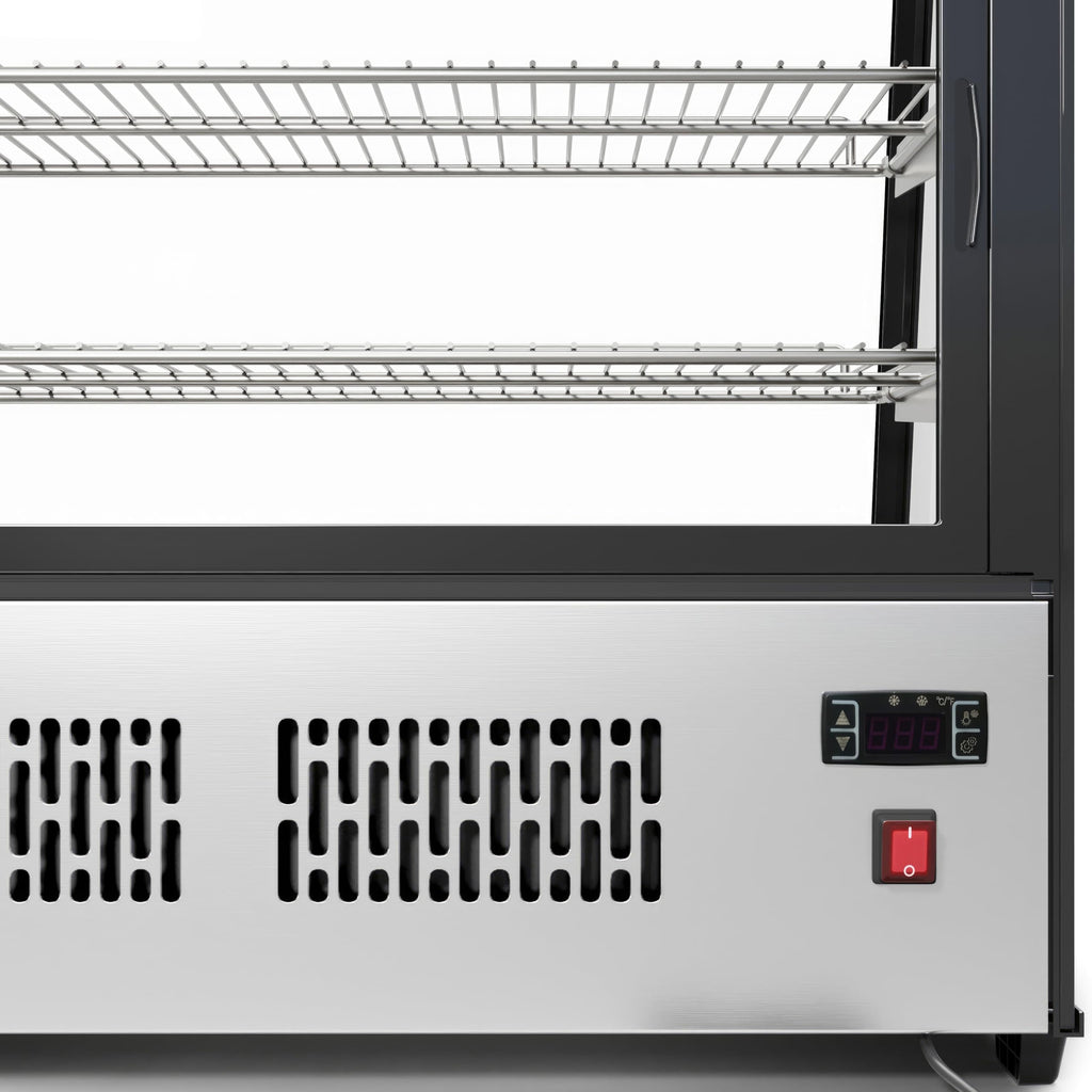 KoolMore 48 in. Refrigerated Bakery Display Case with Clear Glass Front, Sliding Rear Doors, LED Lighting, Adjustable Temperature, and Dual Shelving in Stainless-Steel, 7 cu. ft. (CDC-7C-SS)