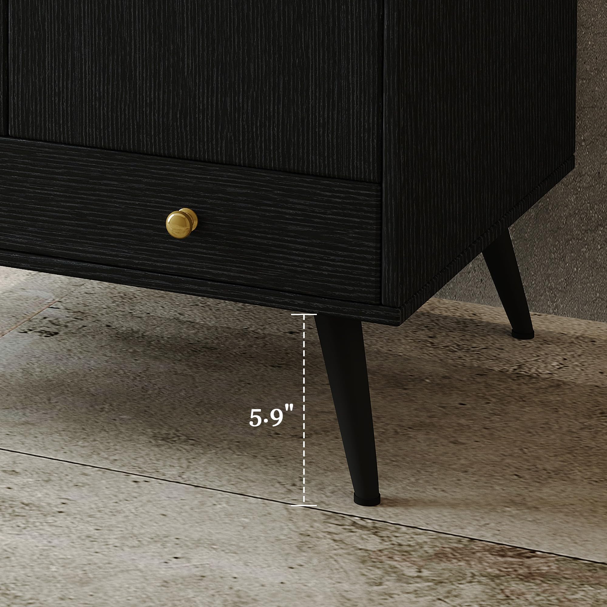 KEIKI 30 Inch Freestanding Bathroom Vanity with Sink, Retro Storage Cabinet with Double Door and Drawer, Waterproof Wood Panel, Faux Marble Top & Ceramic Basin Combo Set, Black & Walnut