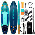 SKADDLES 11’6 × 35" Inflatable SUP–Super Wide, Stable Stand Up Paddle Board for Adults, Youth, Family & Pets, High Weight Capacity, Non-Slip EVA Deck, Premium Accessories (FLASHLINE · Reef Runner)