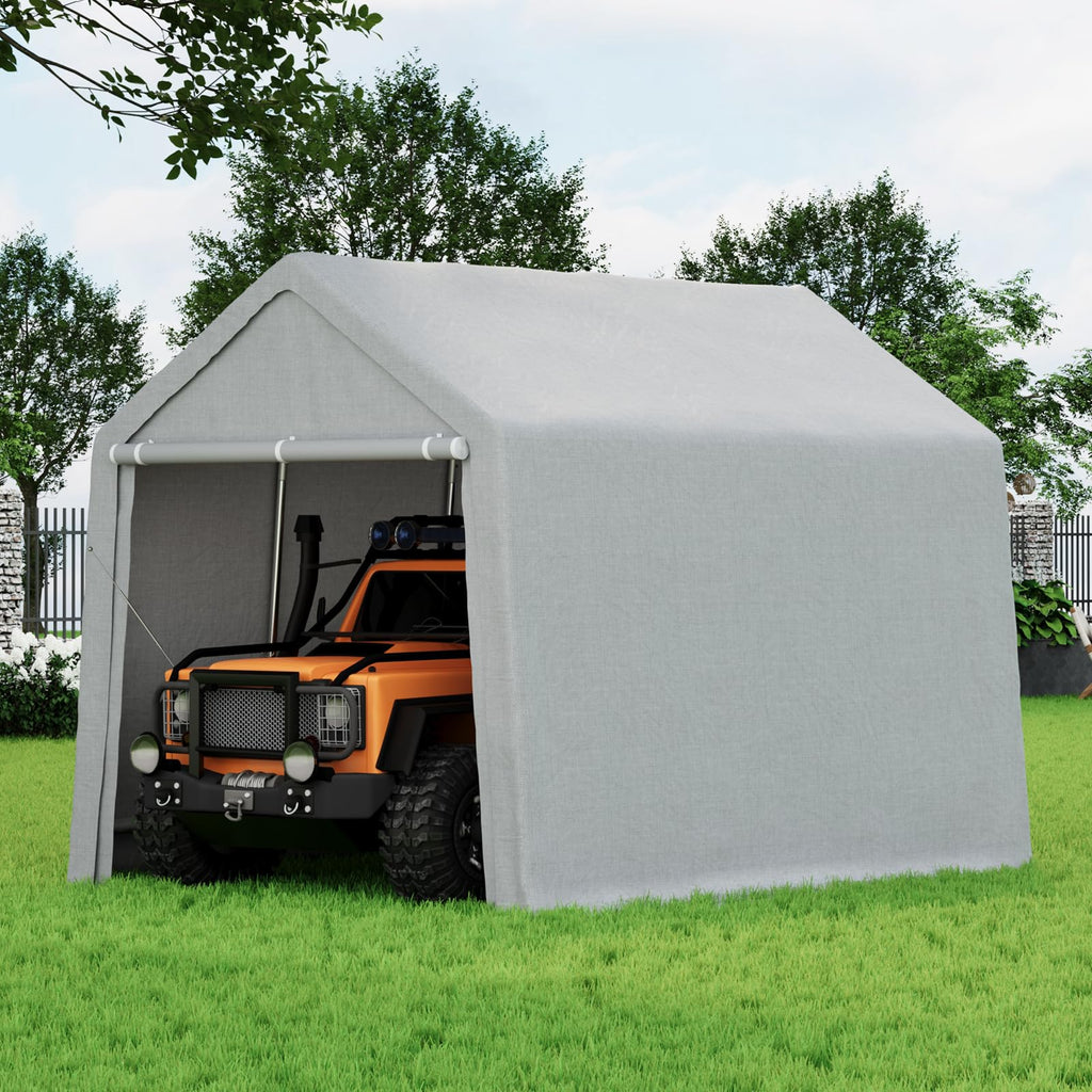 10×15 ft Outdoor Storage Sheds, Portable Storage Shelter Shed with Roll up Zipper Doors, Waterproof Outside Utility Shed Garage Tent for Motorcycle, Bicycles and Camping Tools