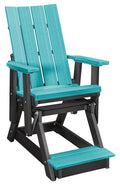 American Furniture Classics Model 416ARB Brandon Balcony Glider in Aruba Blue on a Black Base