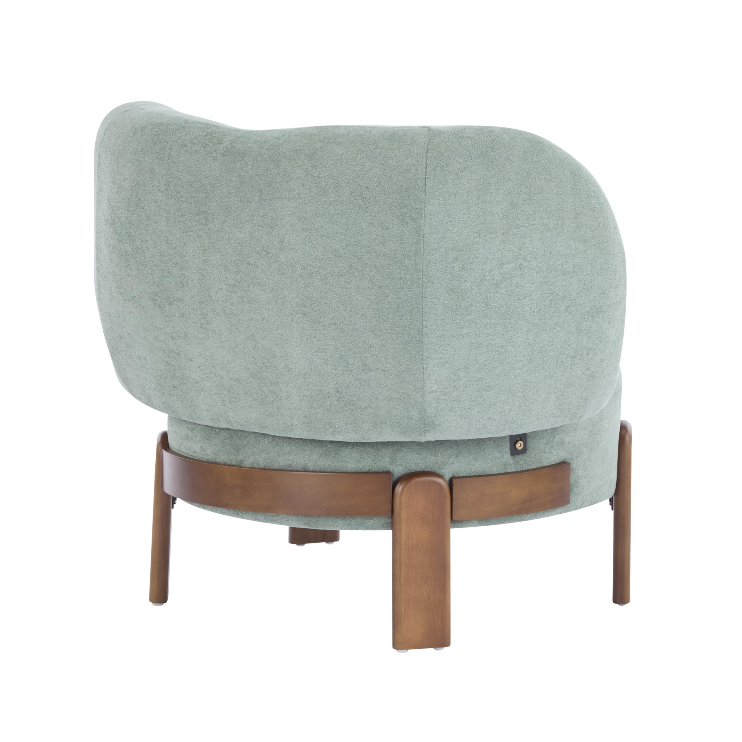 Christopher Knight Home Lily Solid Wood Wingback Accent Chair, Fabric Upholstered Club Chair, Curved Backrest Single Sofa, Comfy Reading Lounge Chair for Living Room, Soft Cushion Seating, Green