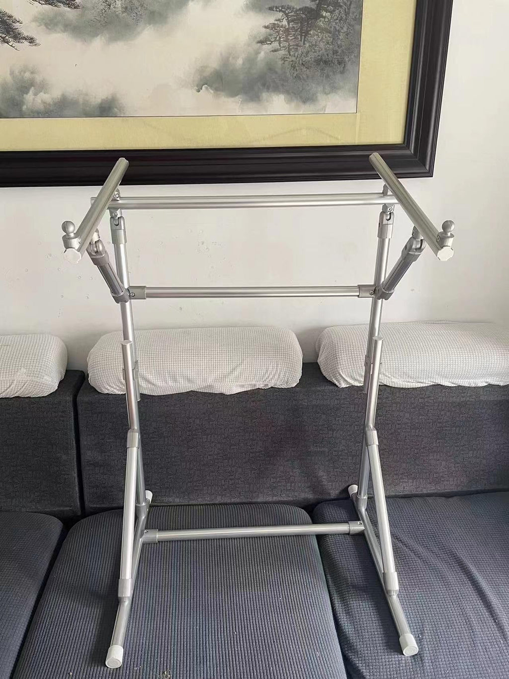 Embroidery Frame,,Embroidery Stand Cross Embroidery Frame Embroidery Auxiliary Tool Adjustable Floor Stand Lean Tube Suitable for Craftsmanship and Sewing, 39.37*28.34*20.47in, Silver