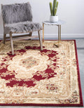 Unique Loom Versailles Collection Traditional Classic Medallion Motif Area Rug (10' 0 x 13' 0 Rectangular, Burgundy/ Ivory)