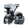 Chicco Bravo LE ClearTex 3-in-1 Trio Travel System, Bravo LE Quick-Fold Stroller with KeyFit Max ClearTex Infant Car Seat and Base, Atlas/Grey