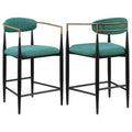 Coaster Home Furnishings - Tina - Fabric Upholstered Counter Height Chairs - Open Back, Padded Seat and Back, Footrest - Dining Room & Kitchen - Set of 2 - Green - 121185