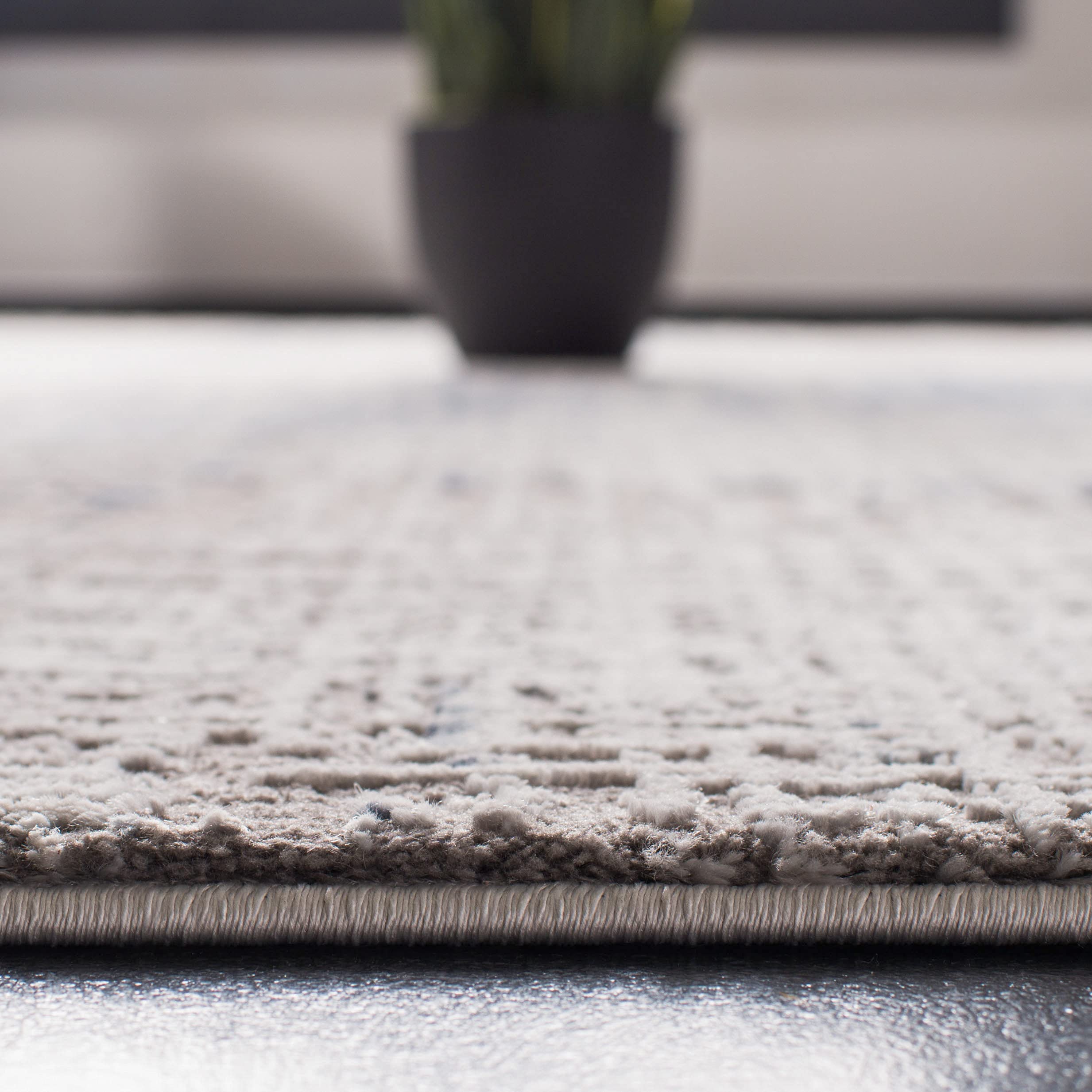 SAFAVIEH Craft Collection Area Rug - 10'6" x 14', Grey & Blue, Modern Abstract Design, Non-Shedding & Easy Care, Ideal for High Traffic Areas in Living Room, Bedroom (CFT874F)