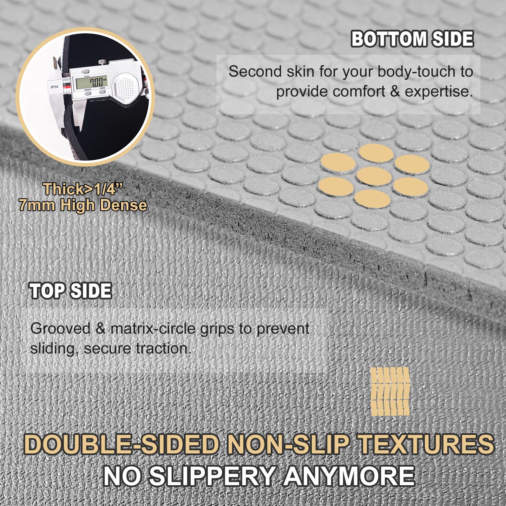 GXMMAT Extra Large Exercise Mat 16'x6'/12'x6'/10'x6'/8'x6'(7mm), Extra Wide Workout Mats for Home Gym Flooring, Non-Slip Thick Durable Cardio Mat for MMA,Plyo,Jump Rope,Weights,Fitness,Shoe-Friendly
