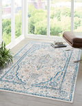 Unique Loom Lola Collection Area Rug - Traditional (10' x 12' 4" Rectangle, Light Gray/Ivory)
