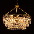 TOCHIC Modern Crystal Chandelier for Dining Room, 24 inch Gold Chandeliers Light Fixtures High Ceiling Crystal Pendant Lighting for Bedroom, Kitchen Island Light, Living Room Chandelier, 3 Tiers