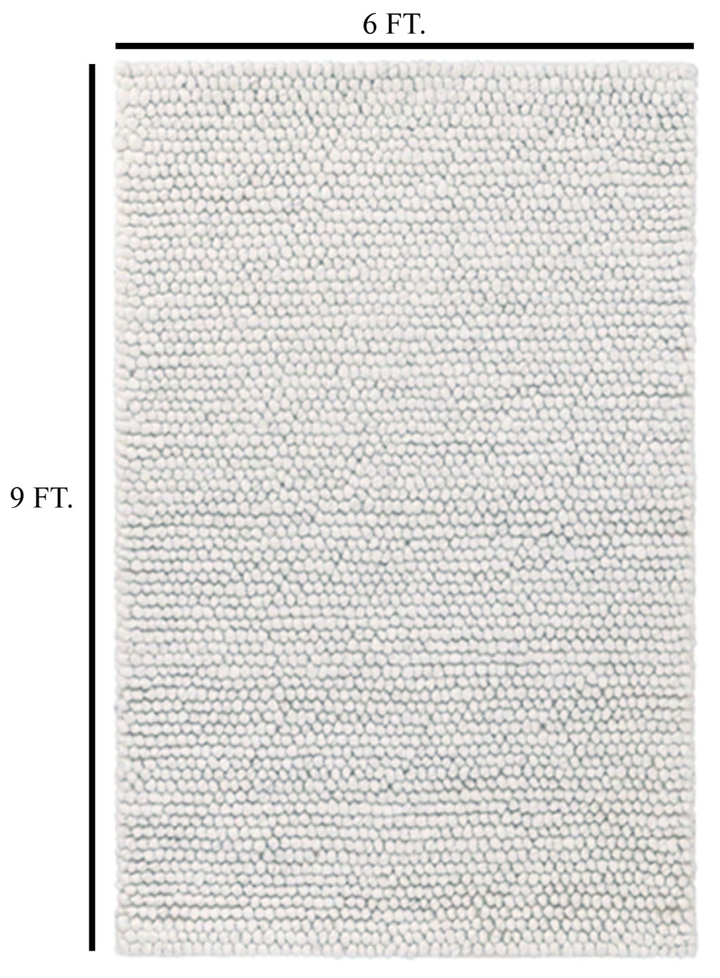 S & L Homes Wool Cotton Hand Woven Chunky Knit Popcorn Rug - Ivory Contemporary Area Rug for Living Room Bedroom (6' x 9' - Ivory)