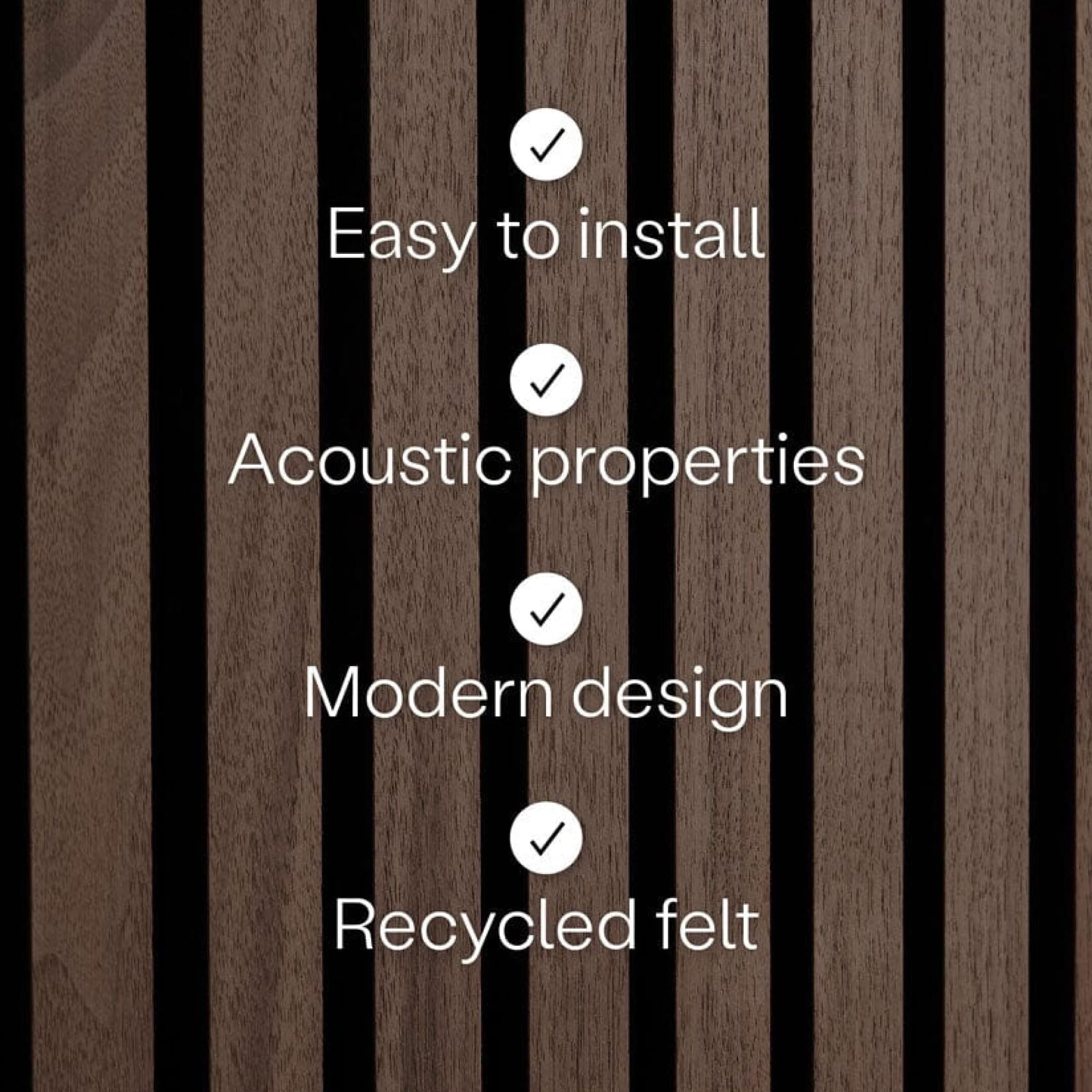 WVH Luxury American Walnut Acoustic Slat Wood Wall Panels, Measures 118.11" x 25.20", Premium Finish, Interior Decor for Walls & Ceilings, Noise Cancelling & Sound Absorbing for Home & Office, 2pcs