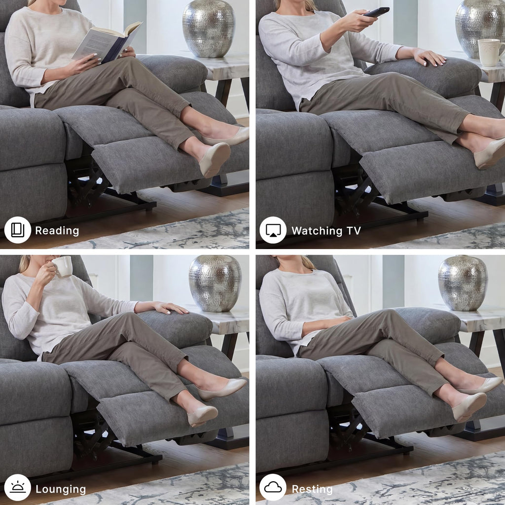 Signature Design by Ashley Yarrow Lane Classic Chenille Manual Pull Tab Reclining Loveseat, Gray