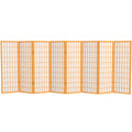 4 ft. Short Window Pane Shoji Screen - Honey - 8 Panels
