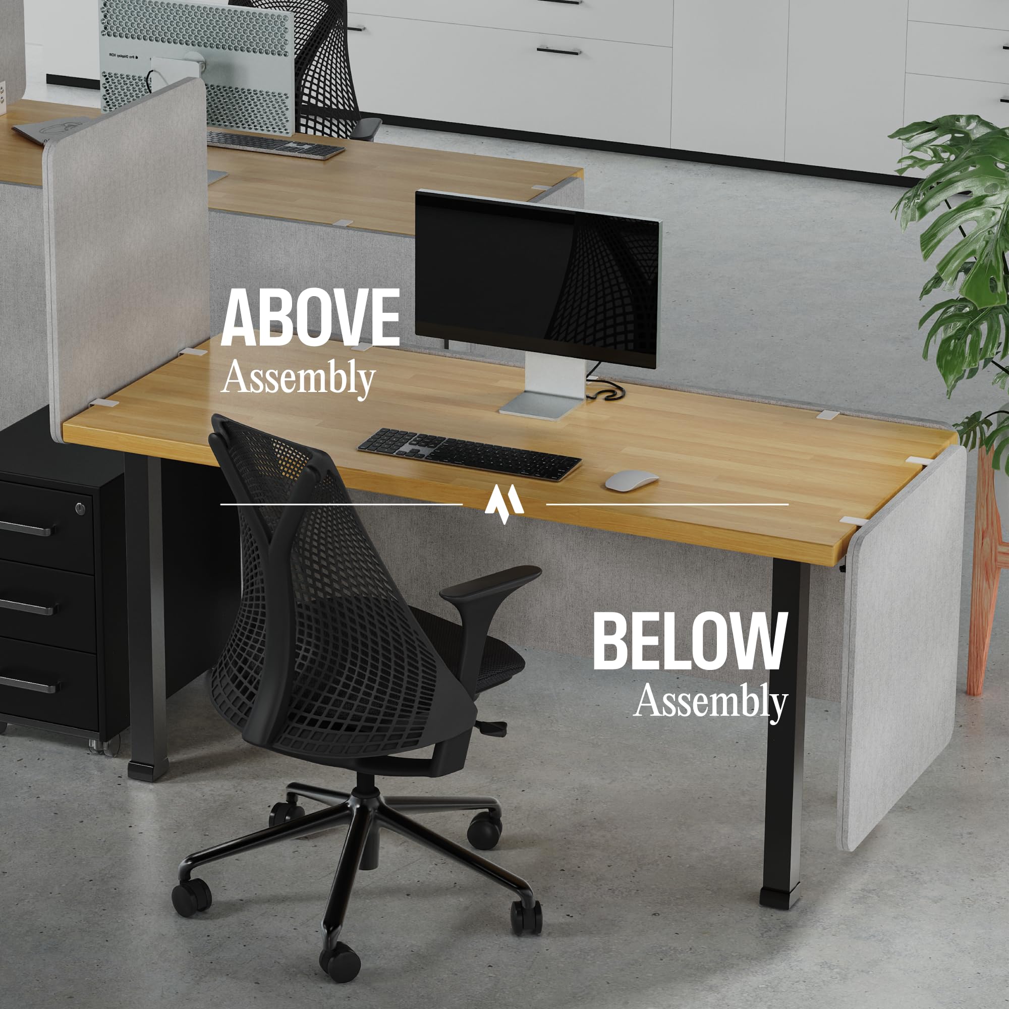 Universal Desk Privacy Panel – Heavy-Duty Desk Divider & Office Partition - Privacy Screen for Workspaces & Cubicles (2-Pack, 60" x 24")