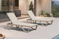 PURPLE LEAF Outdoor Chaise Lounge Chair Set of 2 Pool Lounge Chair with Champagne Aluminum Plastic Stackable Patio Lounge Chair for Poolside Sunbathing Beach Deck Yard, Beige