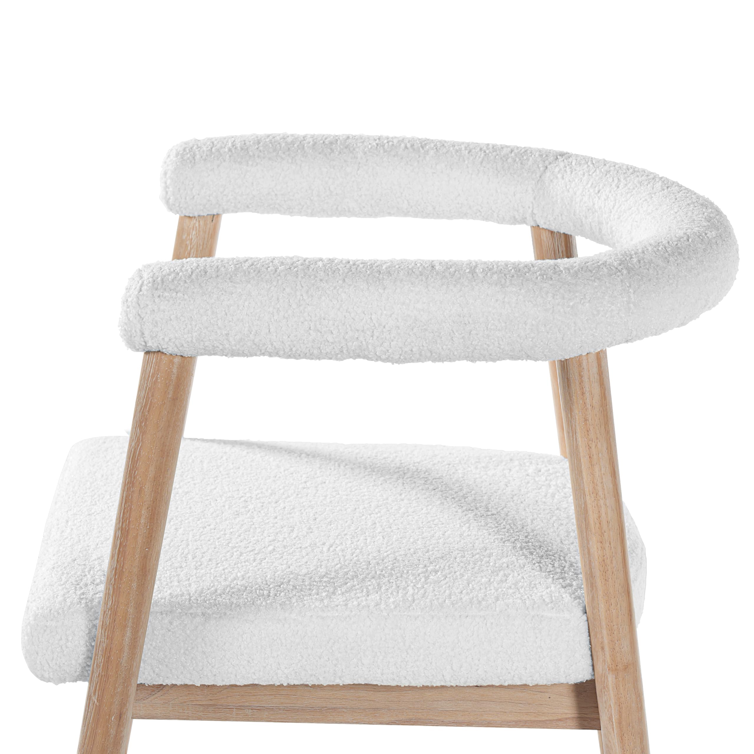 Merax 2-Piece Wooden Farmhouse Counter Height Dining Coffee Bar Stool with Durable Legs, Upholstered Cruved Dinning Arm Chair for Kitchen Island, Set of 2, Natural